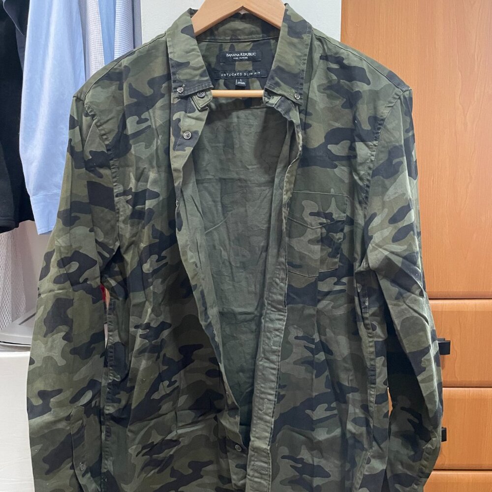Men's Button Down Camo Luxe Flannel Shirt